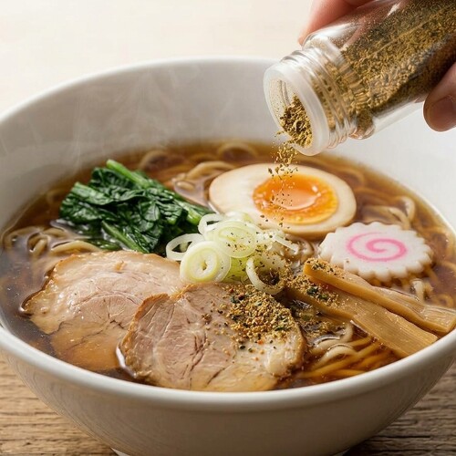 ラーメンチェーン店様｜卓上用「味変」トッピングスパイスのOEM製造